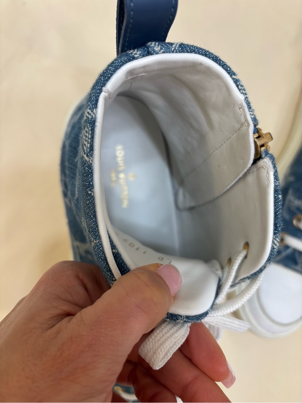 🔵 Louis Vuitton Stellar Sneaker Boot – Monogram Denim High-Top - Picture 9 of 12
